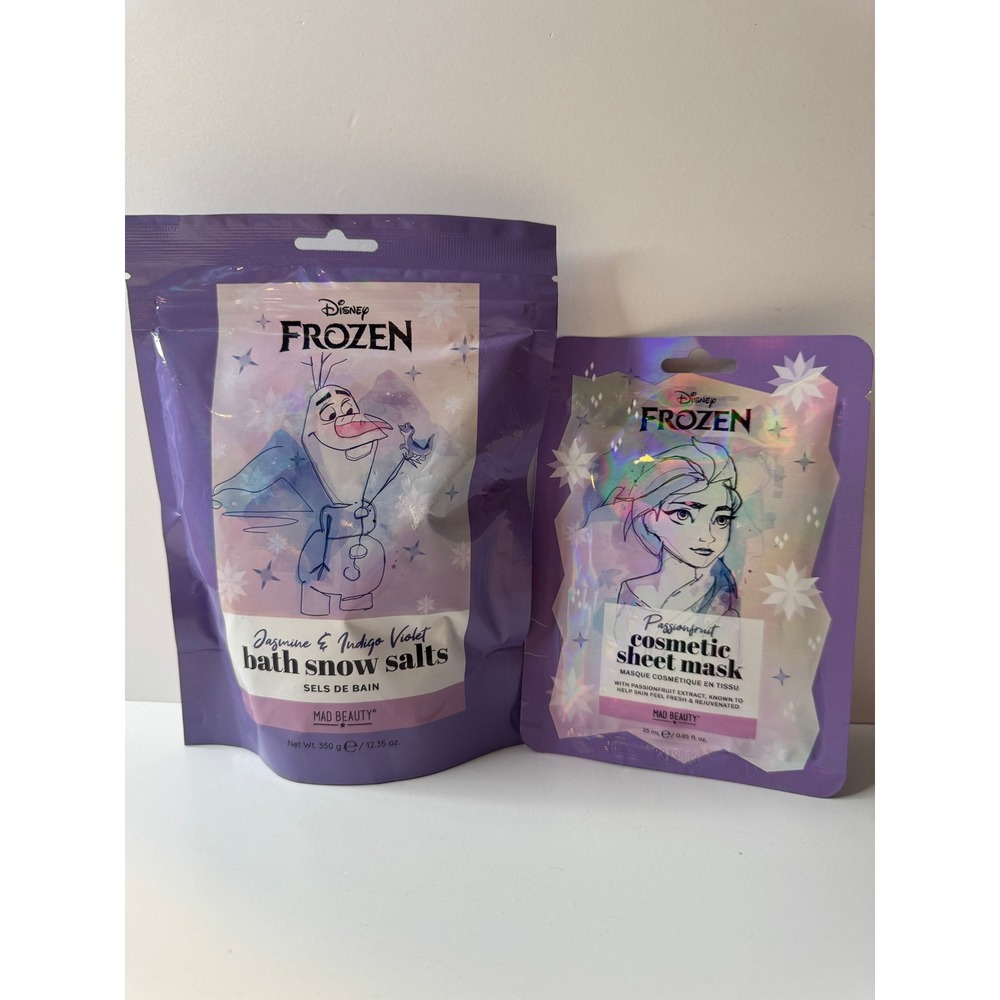 Disney Frozen Bath Gift Set duo | Olaf Bath Snow Salts Elsa Sheet Mask